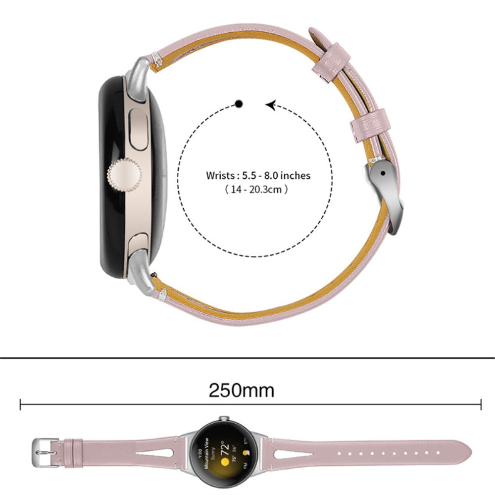 Fantastisk Google Pixel Watch Ægte læder Rem - Pink#serie_1