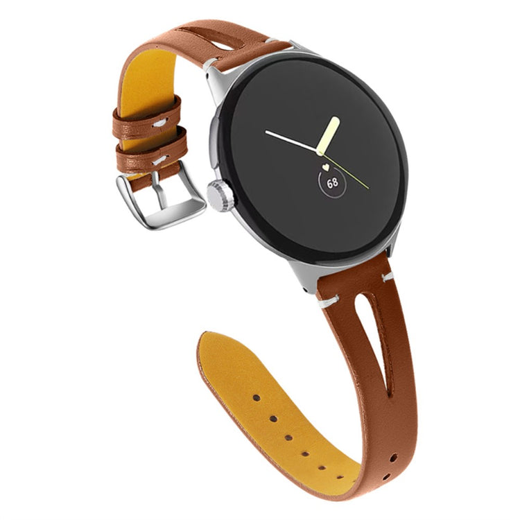 Fantastisk Google Pixel Watch Ægte læder Rem - Brun#serie_6