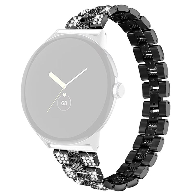 Super sejt Google Pixel Watch Metal og Rhinsten Rem - Sort#serie_1