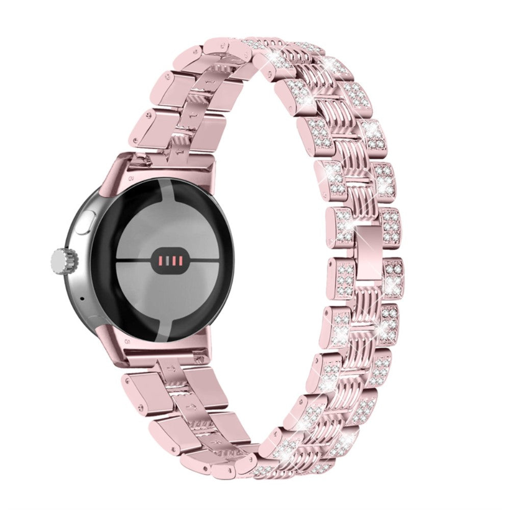 Super sejt Google Pixel Watch Metal og Rhinsten Rem - Pink#serie_2