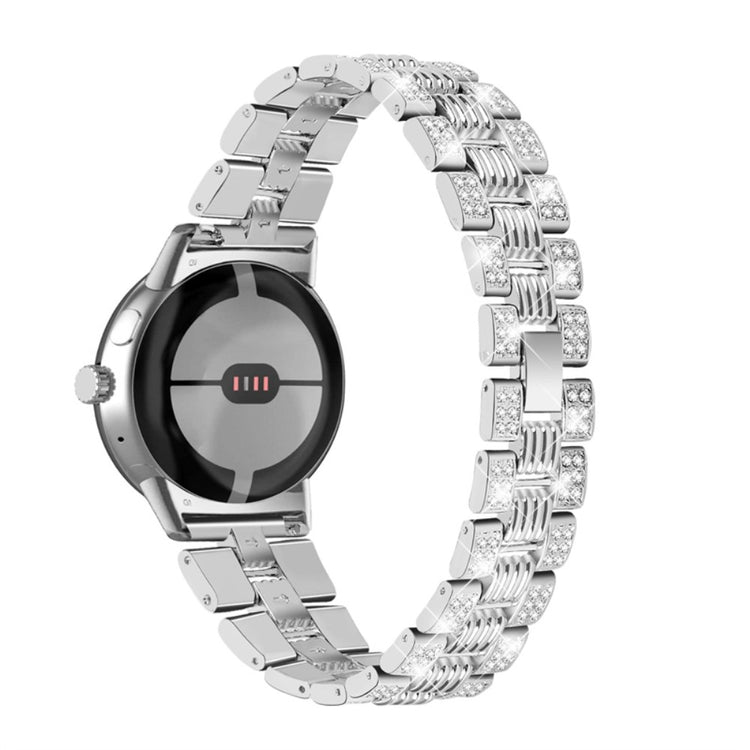 Super sejt Google Pixel Watch Metal og Rhinsten Rem - Sølv#serie_5