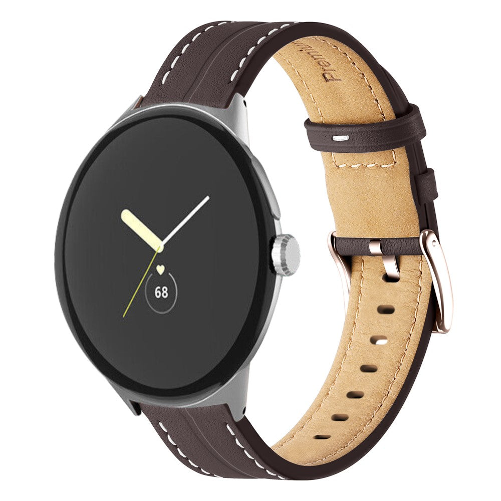 Helt vildt rart Google Pixel Watch Ægte læder Rem - Brun#serie_3