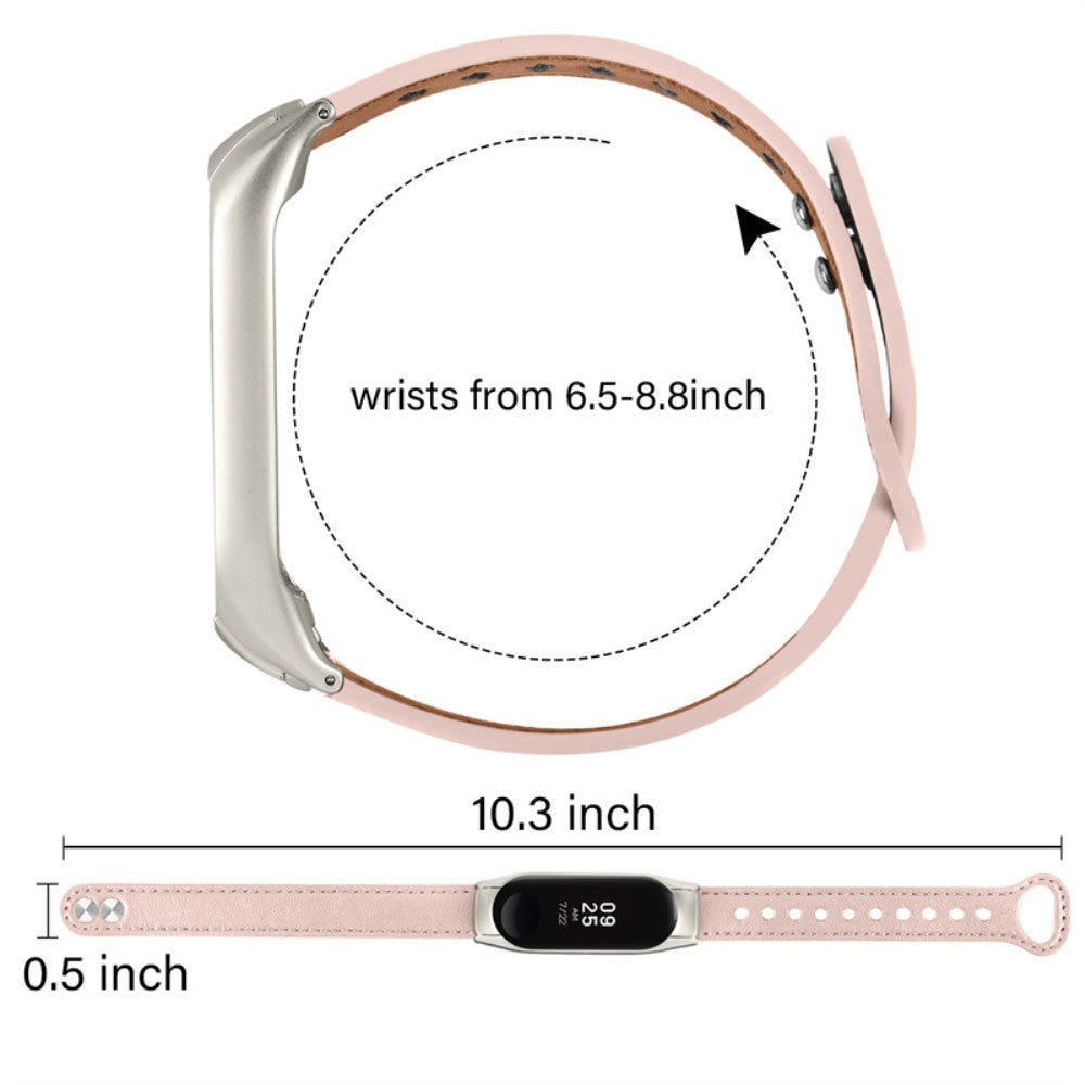 Vildt fantastisk Xiaomi Mi Band 7 Ægte læder Urrem - Pink#serie_4