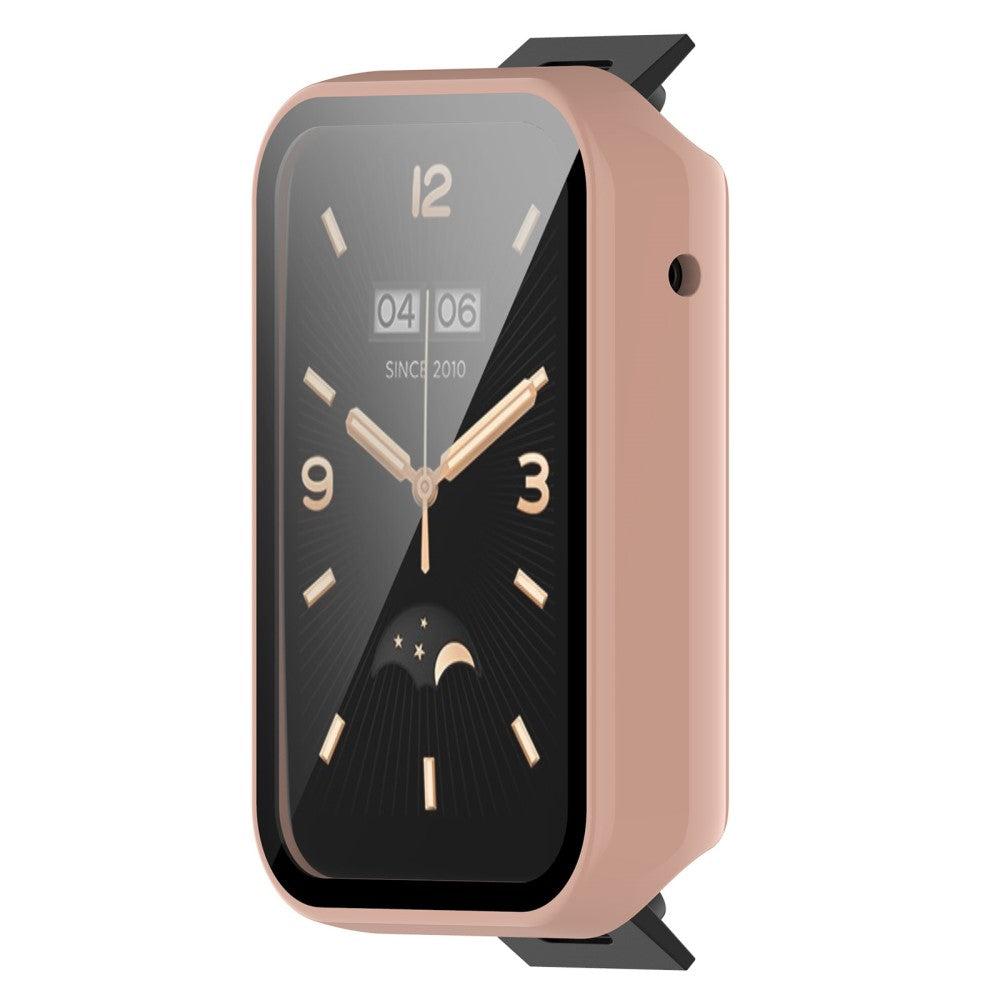 Vildt Fed Xiaomi Mi Band 7 Pro Cover med Skærmbeskytter i Plastik og Hærdet Glas - Pink#serie_3