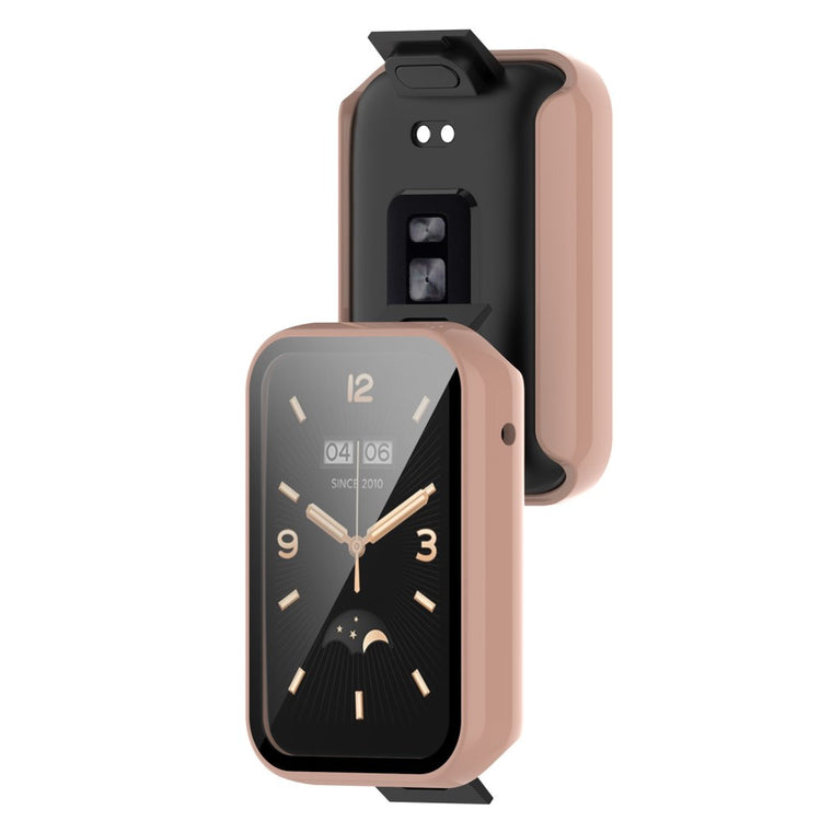 Vildt Fed Xiaomi Mi Band 7 Pro Cover med Skærmbeskytter i Plastik og Hærdet Glas - Pink#serie_3