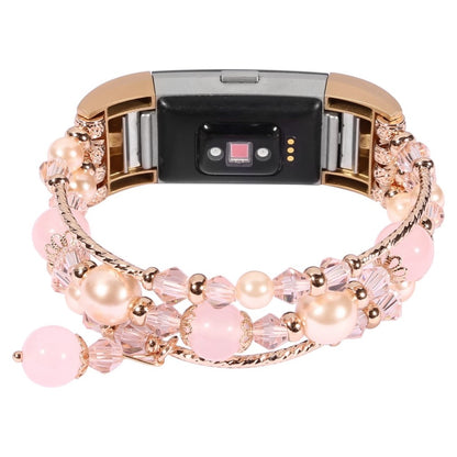 Supercool Fitbit Charge 2 Metal og Sten Rem - Pink#serie_3
