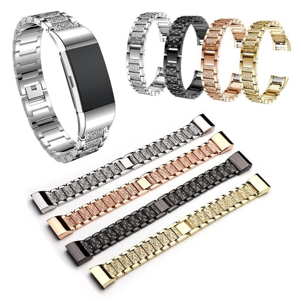 Meget flot Fitbit Charge 2 Metal Rem - Sort#serie_1