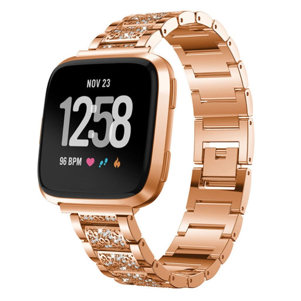 Super cool Fitbit Versa Metal og Rhinsten Rem - Flerfarvet#serie_3