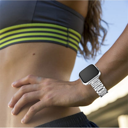 Super cool Fitbit Versa Metal og Rhinsten Rem - Sølv#serie_4