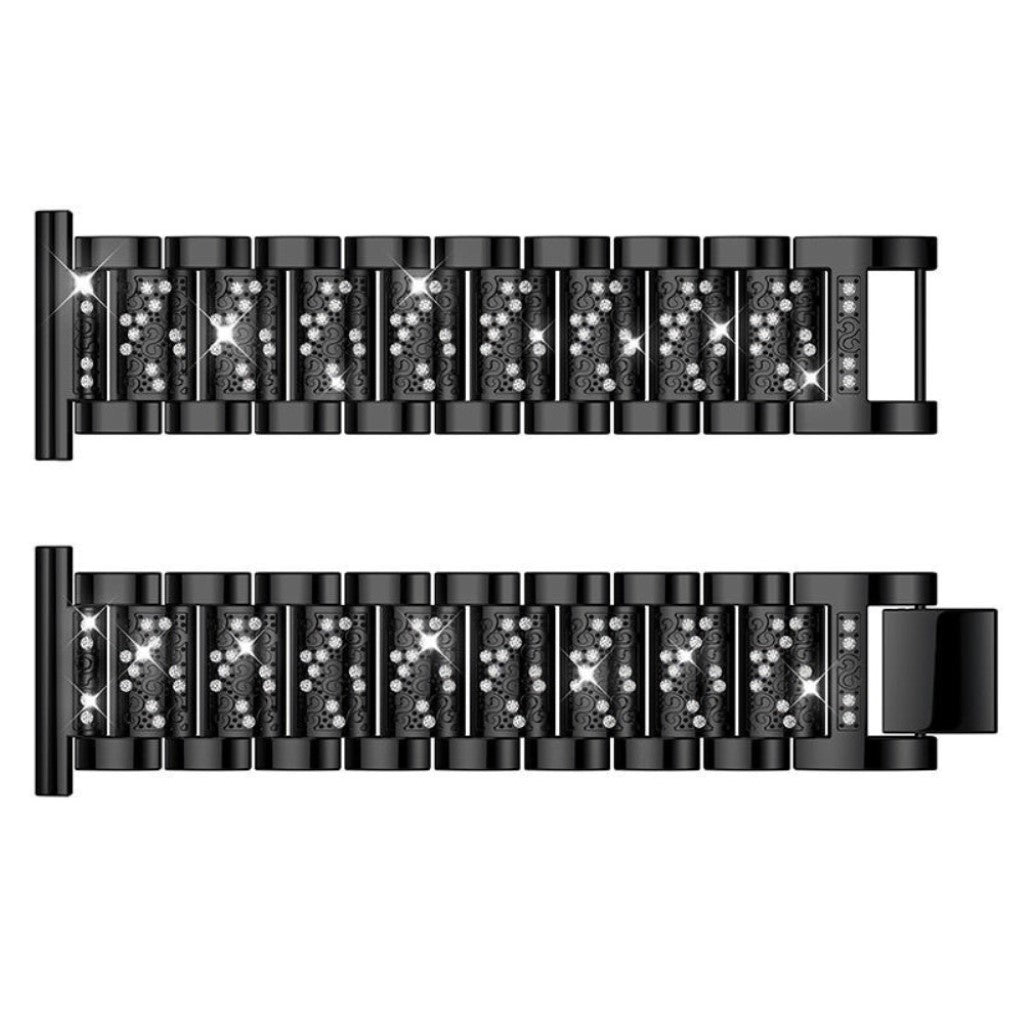 Super cool Fitbit Versa Metal og Rhinsten Rem - Sort#serie_5