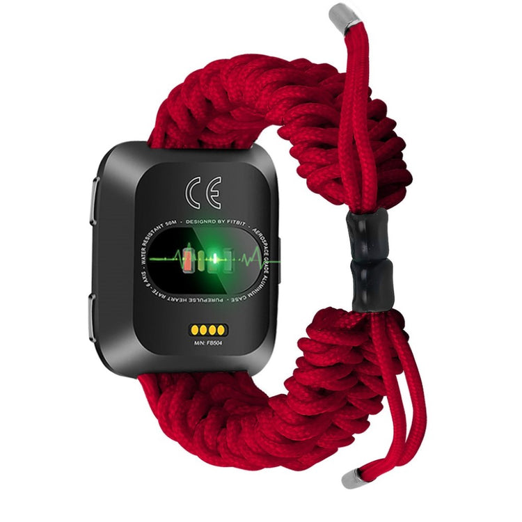 Rigtigt nydelig Fitbit Versa Nylon Rem - Rød#serie_3