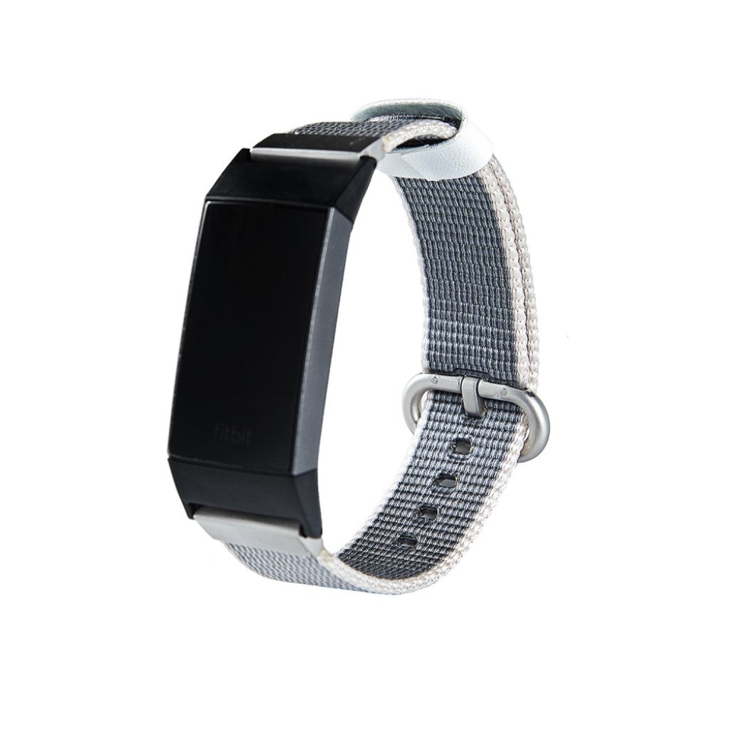 Meget kønt Fitbit Charge 3 Nylon Rem - Sølv#serie_5