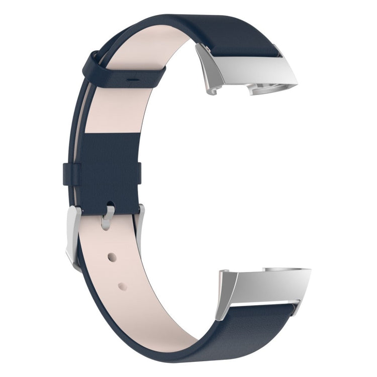 Rigtigt elegant Fitbit Charge 3 Ægte læder Rem - Blå#serie_4