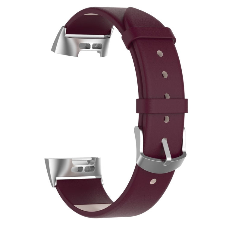 Rigtigt elegant Fitbit Charge 3 Ægte læder Rem - Rød#serie_5