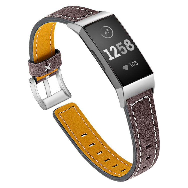 Rød Fitbit Charge 3 Ægte Læder Urrem#serie_3