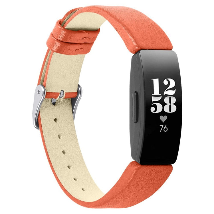 Meget fint Fitbit Inspire Ægte læder Rem - Orange#serie_3