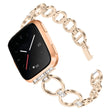 Stoer Fitbit Versa Lite Metaal en Strass Bandje