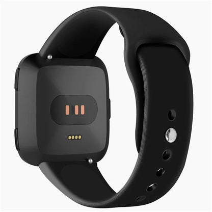 Solid Fitbit Versa 2 / Fitbit Versa Lite Silikone Rem - Sort#serie_1