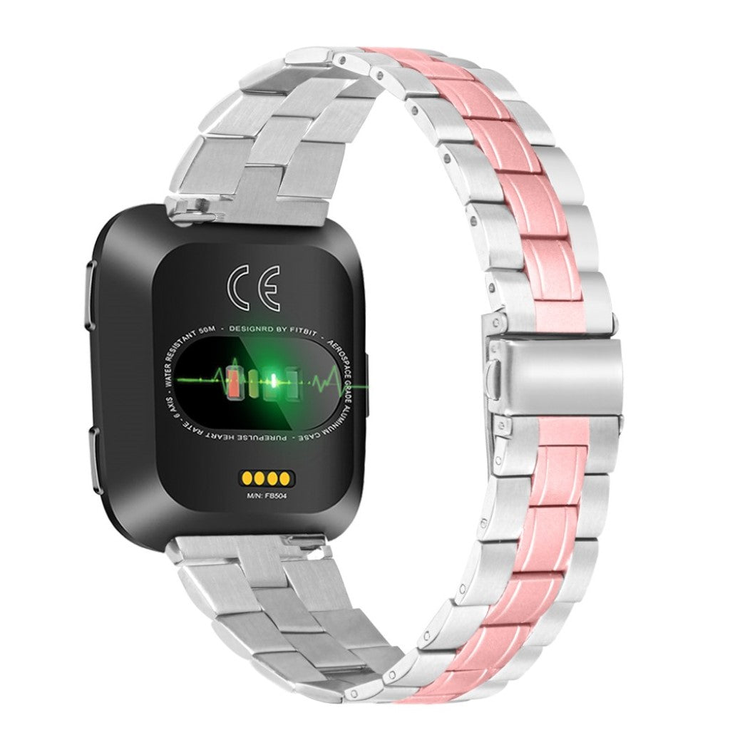 Rigtigt kønt Fitbit Versa 2 Metal Rem - Pink#serie_2