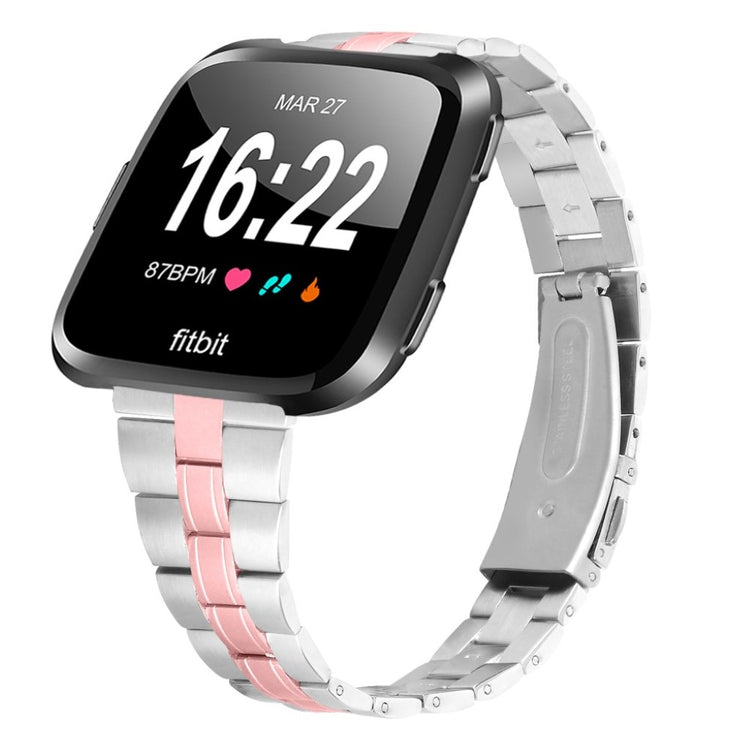 Rigtigt kønt Fitbit Versa 2 Metal Rem - Pink#serie_2