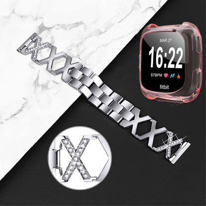 Fitbit Versa 2 / Fitbit Versa Lite Metal Rem med Cover - Sølv#serie_5