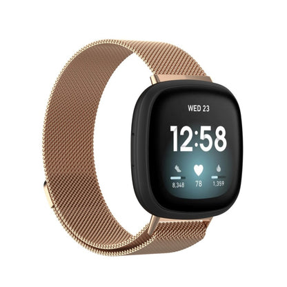 Super fint Fitbit Versa 3 / Fitbit Sense Metal Rem - Størrelse: S - Pink#serie_6