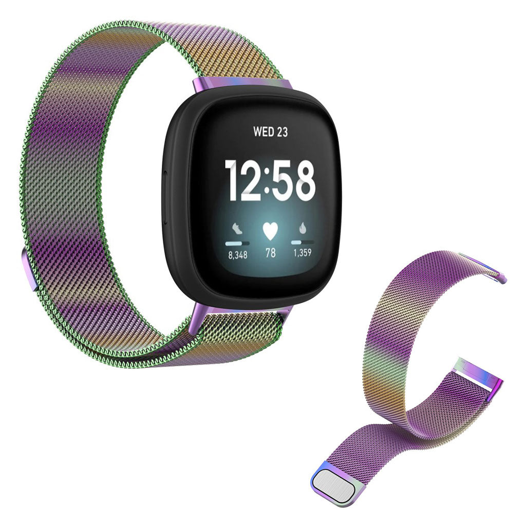 Kønt Fitbit Versa 3 / Fitbit Sense Metal Rem - Størrelse: L - Flerfarvet#serie_7