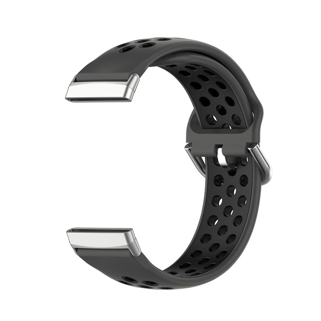 Super fint Fitbit Versa 3 / Fitbit Sense Silikone Rem - Sort#serie_12