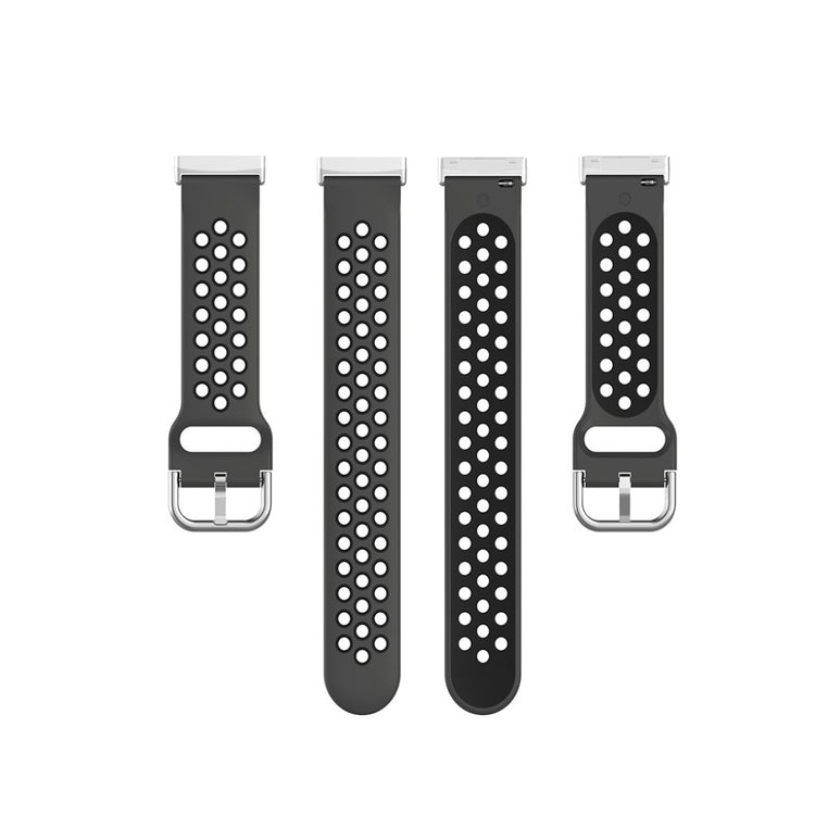Super fint Fitbit Versa 3 / Fitbit Sense Silikone Rem - Sort#serie_12
