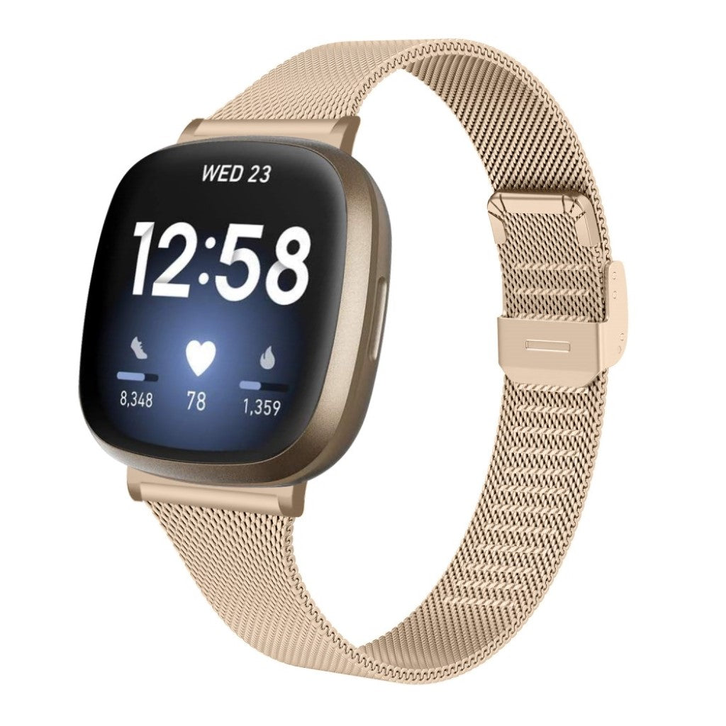 Meget holdbart Fitbit Versa 3 / Fitbit Sense Metal Rem - Guld#serie_2