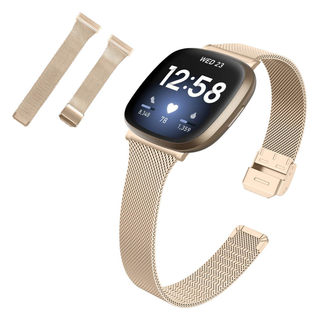 Meget holdbart Fitbit Versa 3 / Fitbit Sense Metal Rem - Guld#serie_2