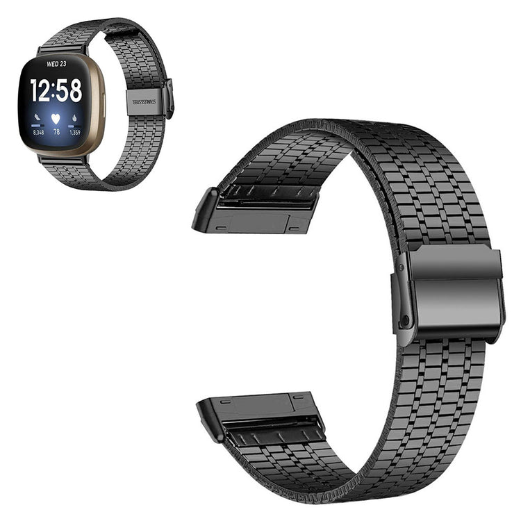 Vildt rart Fitbit Versa 3 Metal Rem - Sort#serie_1