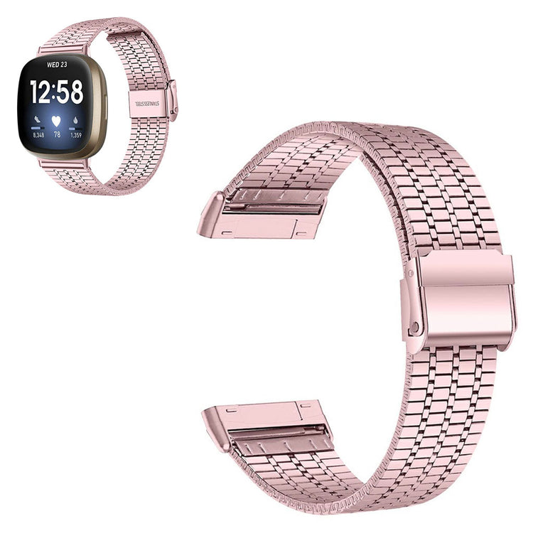 Vildt rart Fitbit Versa 3 Metal Rem - Pink#serie_3