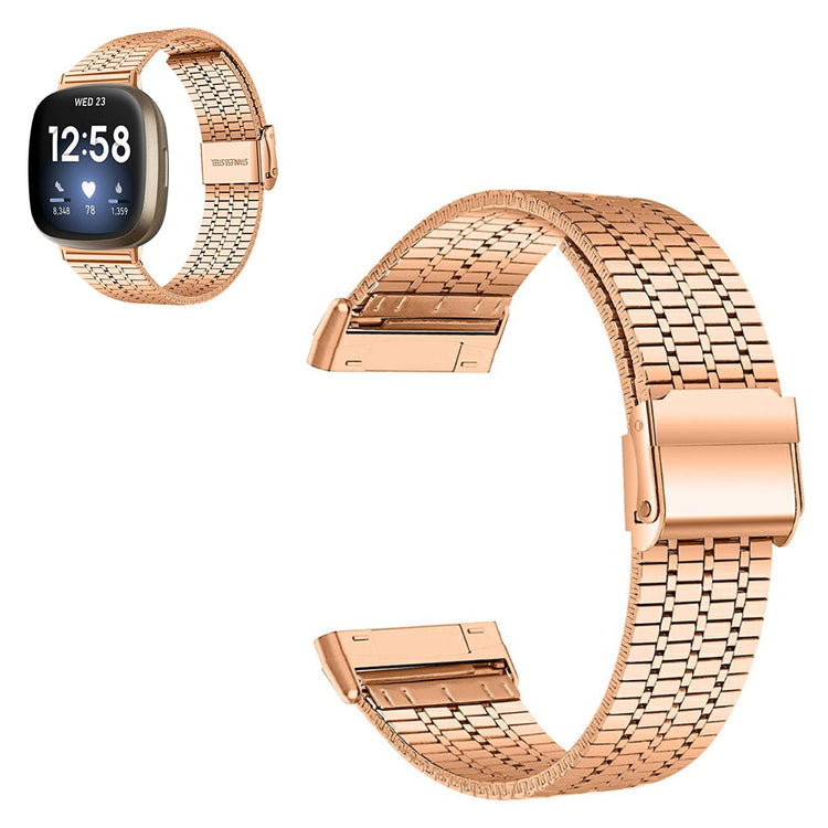 Vildt rart Fitbit Versa 3 Metal Rem - Pink#serie_4