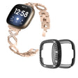 Fitbit Sense / Fitbit Versa 3 Metaal Bandje met Hoesje