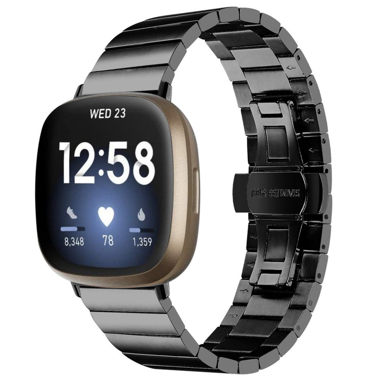 Mega smuk Fitbit Sense / Fitbit Versa 3 Metal Rem - Sort#serie_2