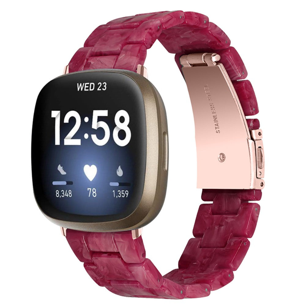 Superflot Fitbit Sense / Fitbit Versa 3 Plastik Rem - Rød#serie_1