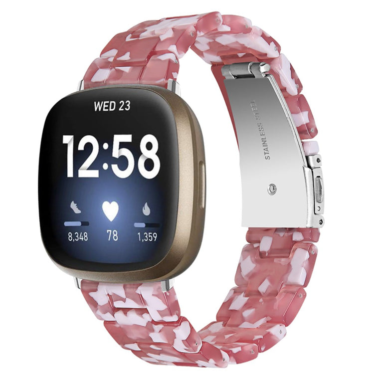 Superflot Fitbit Sense / Fitbit Versa 3 Plastik Rem - Rød#serie_4