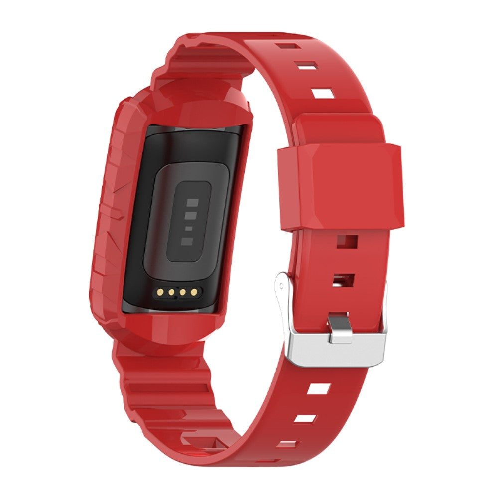 Helt vildt sejt Universal Fitbit Silikone Rem - Rød#serie_5