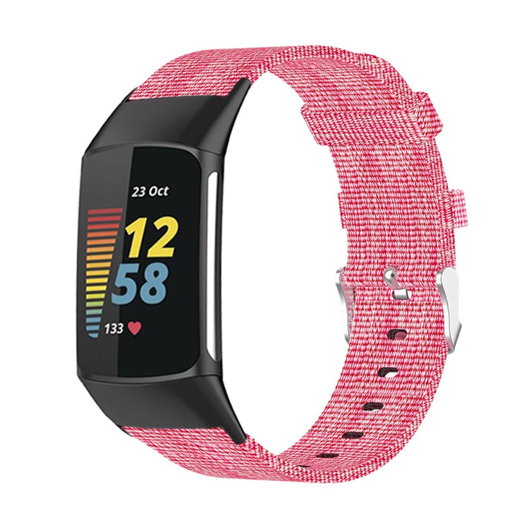 Sejt Fitbit Charge 5 Nylon Rem - Pink#serie_3