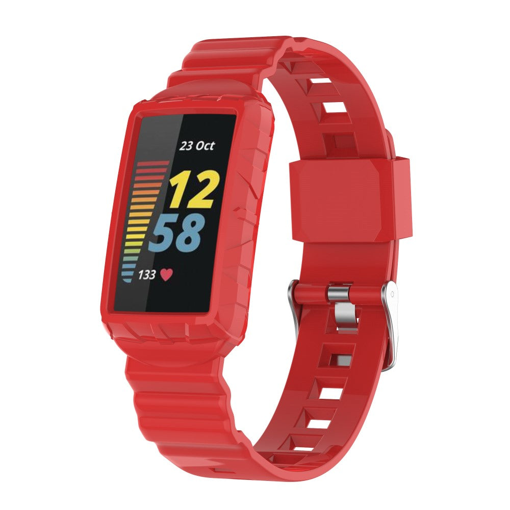 Vildt nydelig Universal Fitbit Silikone Rem - Rød#serie_5