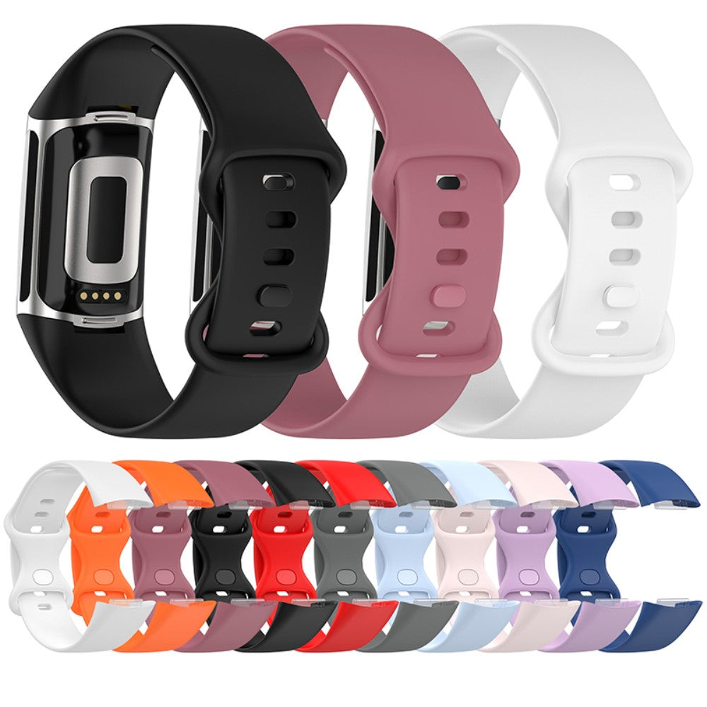 Sejt Fitbit Charge 5 Silikone Rem - Rød#serie_2