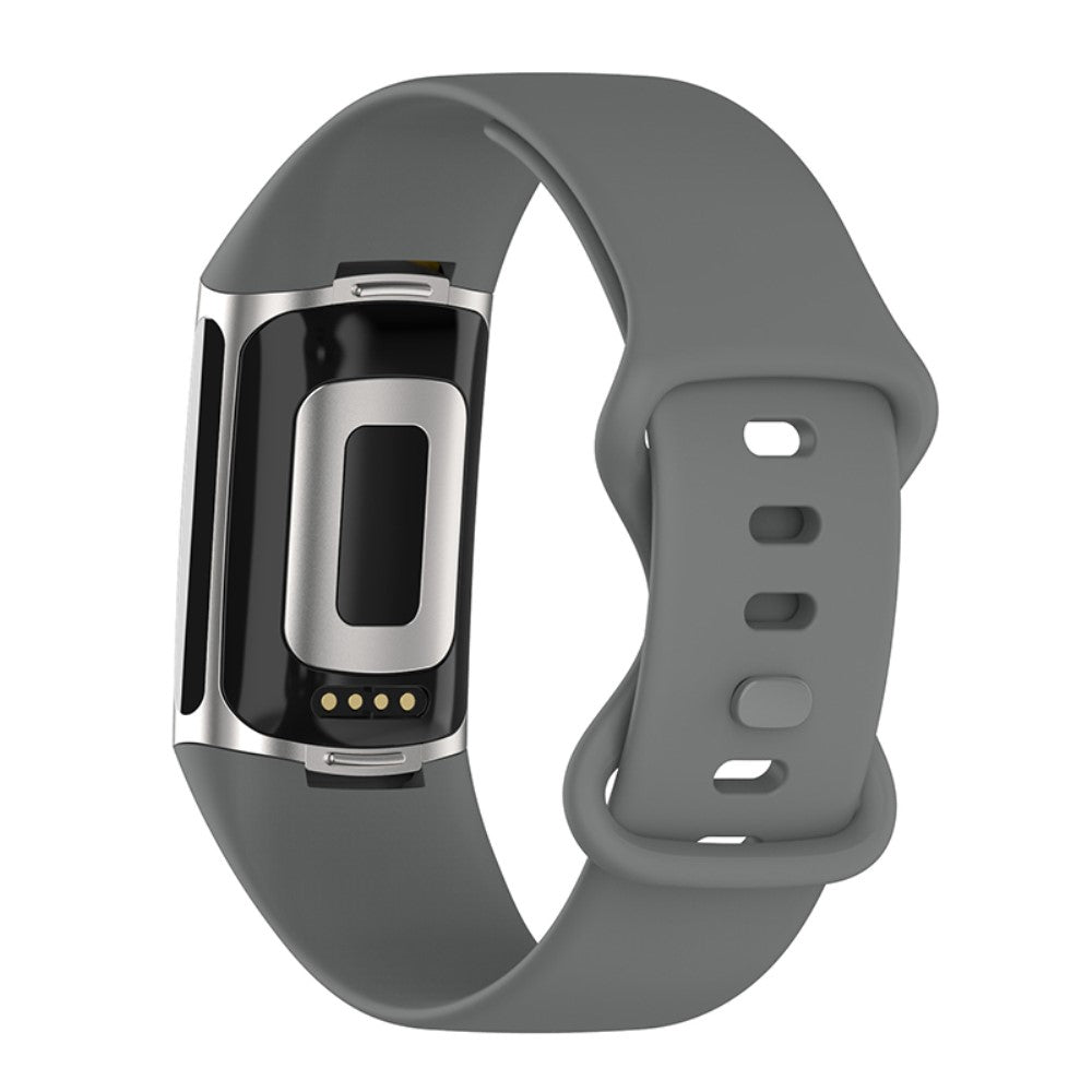 Sejt Fitbit Charge 5 Silikone Rem - Sølv#serie_3
