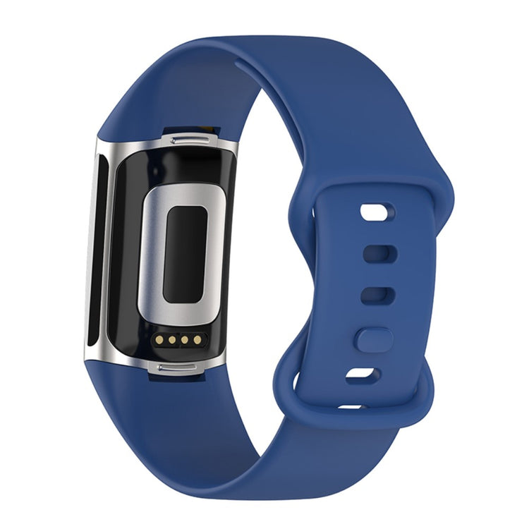 Sejt Fitbit Charge 5 Silikone Rem - Blå#serie_7