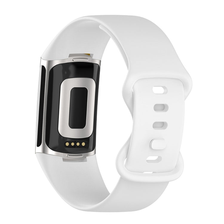 Sejt Fitbit Charge 5 Silikone Rem - Hvid#serie_8