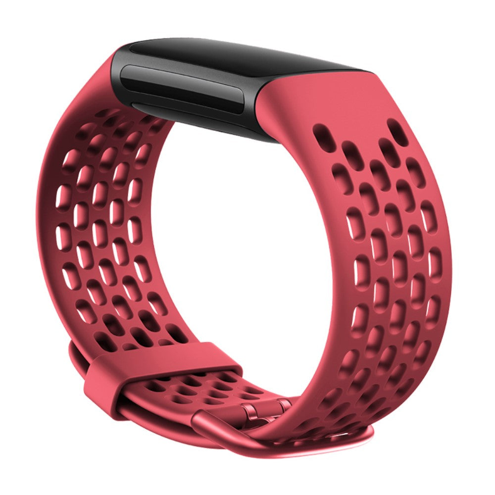Meget elegant Fitbit Charge 5 Silikone Rem - Rød#serie_2