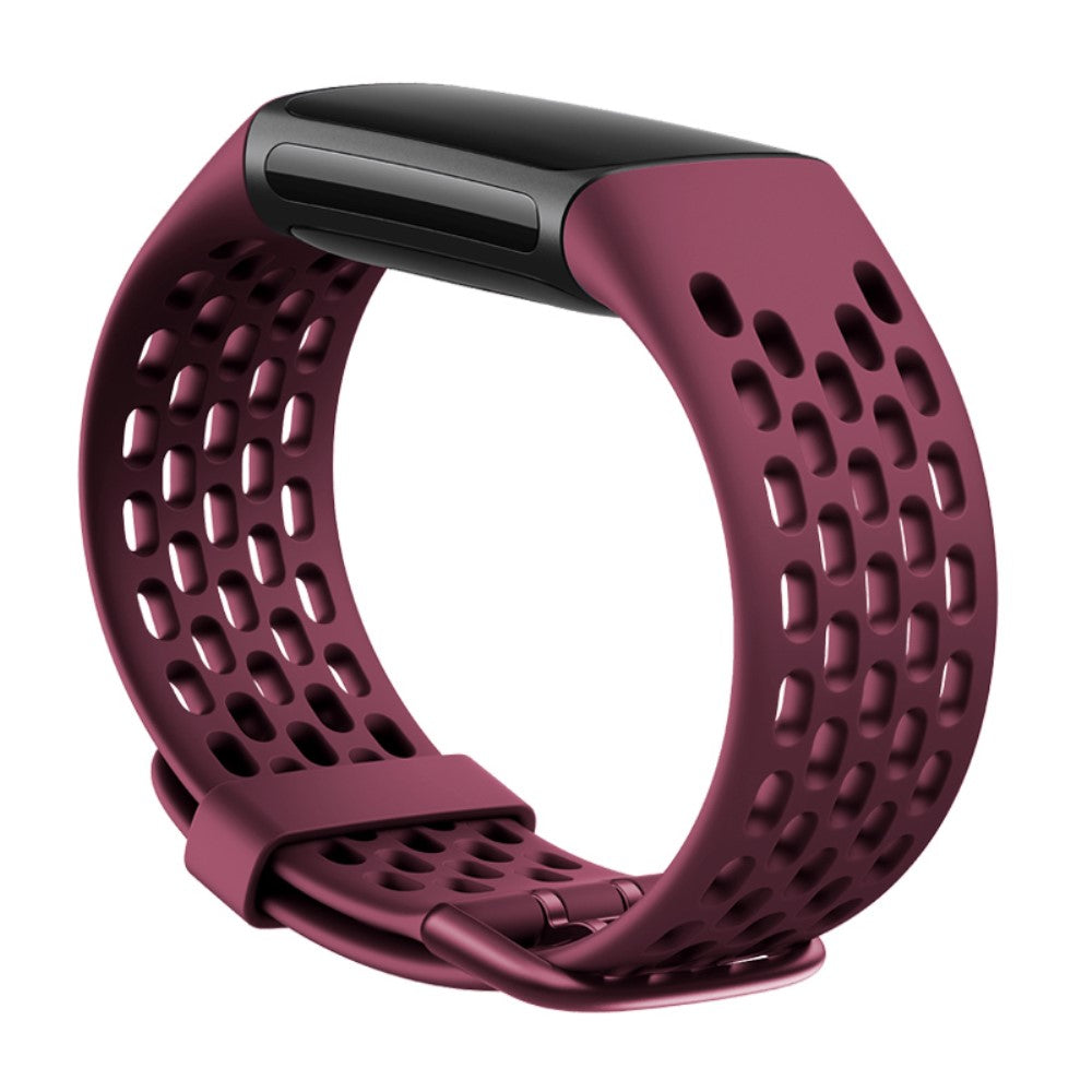 Meget elegant Fitbit Charge 5 Silikone Rem - Rød#serie_6