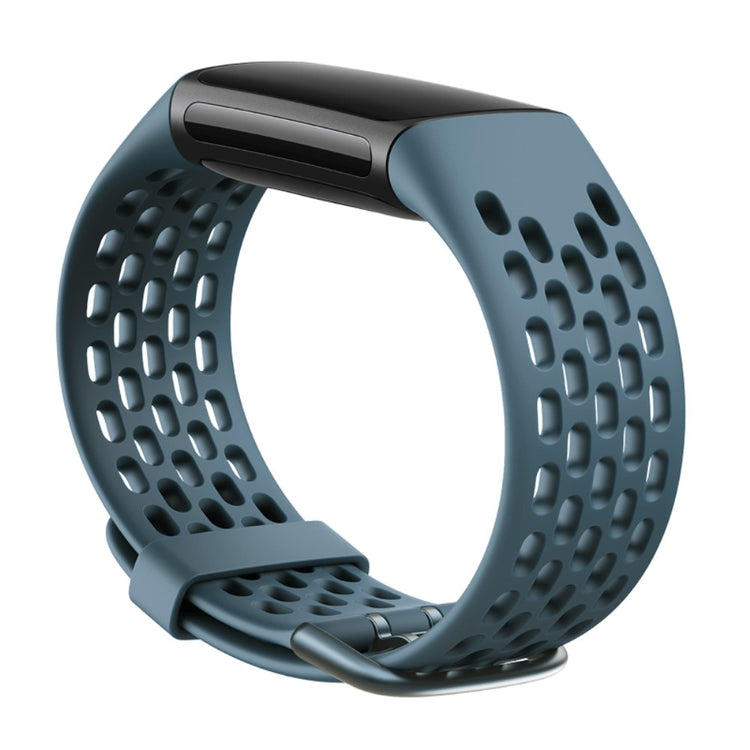 Meget elegant Fitbit Charge 5 Silikone Rem - Blå#serie_7