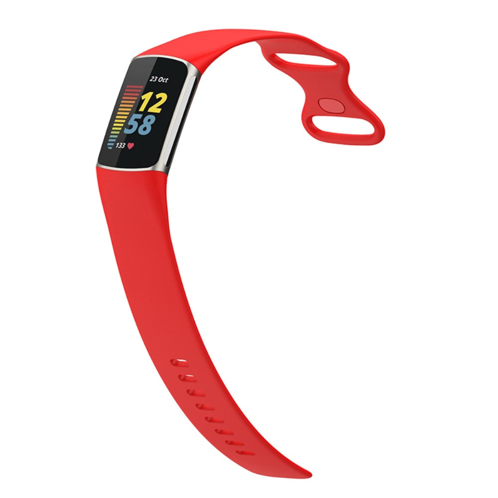 Helt vildt fed Fitbit Charge 5 Silikone Rem - Rød#serie_5
