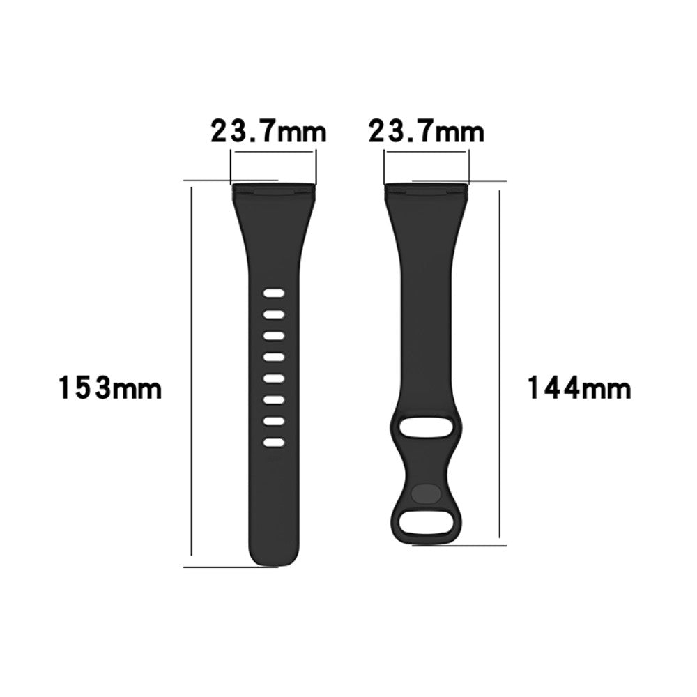 Slidstærk Universal Fitbit Silikone Rem - Størrelse: S - Sort#serie_2